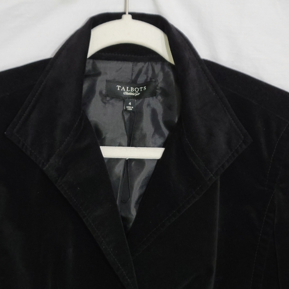 Talbots Women's Modern Velveteen Blazer Black Size 4 NWOT office dressy capsule - Picture 2 of 12